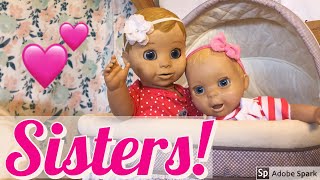 Luvabella Sisters Day In The Life 💕 Original 2017 and Newborn 2019 Luvabella Dolls Play [upl. by Einaj]