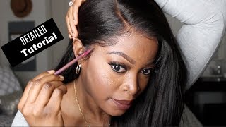 🔥 BEGINNER Friendly TUTORIAL  Full lace Wig Install amp Style NO BLEACHED KNOTS ft PremiumLaceWigs [upl. by Mel489]