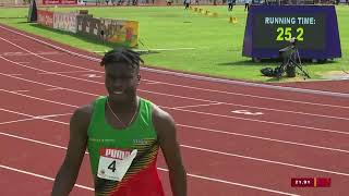 CARIFTA Games 2024 Grenada  Boys 200 Meter Dash Under 20 Heat 1 [upl. by Eisor]