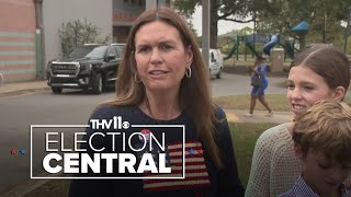 Arkansas Gov Sarah Huckabee Sanders casts early vote in 2024 election [upl. by Maressa99]