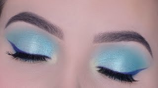 Blue Eye Makeup Look With Winged Eyeliner  Huda Beauty Color Block Palette [upl. by Asilanom]