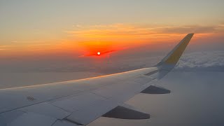 SUNSET TAKEOFF  Vueling A320 IAE Takeoff from Barcelona ElPrat Airport [upl. by Godspeed]