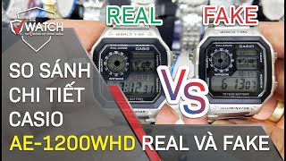 So Sánh Chi Tiết Đồng Hồ Casio AE1200WHD1AVDF Real Và Fake  0876356666 Shorts [upl. by Ayat]