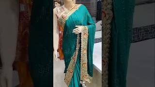 Silk fabric jerkin siroski work designer saree youtubeshorts youtubeshort viralshort viralreels [upl. by Bink]