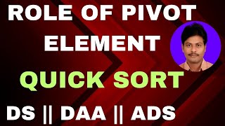 Role of Pivot Element in Quick Sort  Choosing Pivot Element  Pivot Element in Quick Sort [upl. by Airemat579]