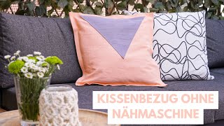 DIY Kissenbezug mit Muster OHNE Nähmaschine [upl. by Perle]