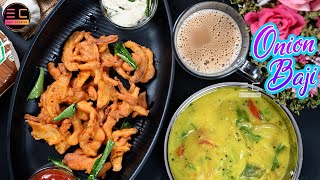 Onion Baji Recipe  Easy And Quick Baji Recipe  Crispy Onion Bhaji [upl. by Ecirtra]