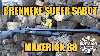 Maverick 88 Rifled Barrel and Brenneke Super Sabot Slugs [upl. by Yllac]