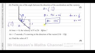 WME0101 IAL Edexcel M1 January 2022 Q6 Vectors Force Acceleration [upl. by Root555]