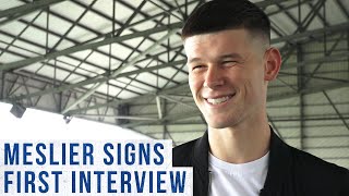 Illan Meslier signs threeyear deal with Leeds United First interview [upl. by Alaaj962]