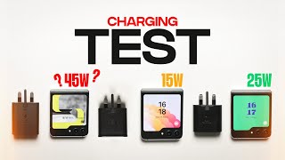 Samsung Galaxy Z Flip 5 vs Z Flip 4 Charging Test  45w vs 25w vs 15w [upl. by Seldon]