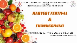 ST Thomas SPG Church Telugu Pastorate Holy Communion Service 13102024 [upl. by Dominique]