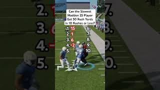 Can the Slowest Madden 25 Player Get 50 Rushing Yards in 10 Rush Attempts or Less [upl. by Ilrahs829]