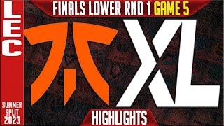 FNC vs XL Highlights Game 5  LEC Summer 2023 Finals Lower RND 1  Fnatic vs Excel Esports G5 [upl. by Ayerim]