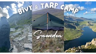 Bivy amp Tarp camp  Snowdonia  Hiking the tallest mountain in Wales  Bivvy camp [upl. by Crescin]