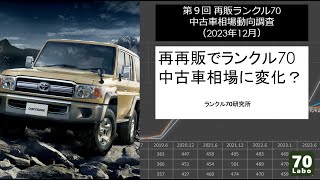 再再販で中古車相場に変化？第9回 再販ランクル70 中古車相場動向調査（2023年12月） [upl. by Cesar538]