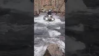 Riding ATV through water  Yamaha Grizzly 700 [upl. by Adnahcir]