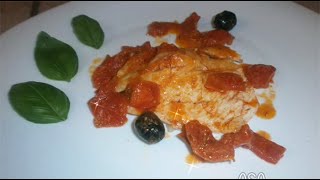 Ricetta  Petto di Pollo con Pomodorini ed Olive✿ [upl. by Nosilla434]