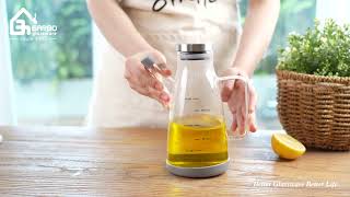 High borosilicate glass oil bottle with metal lid [upl. by Rainie]