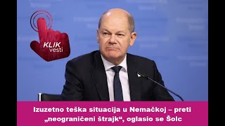 Izuzetno teška situacija u Nemačkoj – preti „neograničeni štrajk“ oglasio se Šolc [upl. by Anuala747]