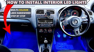 How to Install Car Interior Led Lights Hardwired In Any Car [upl. by Alyahc]