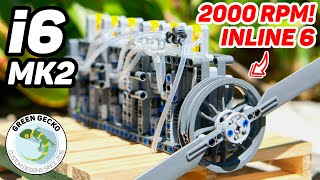 Lego Technic MK2 6 Cylinder Pneumatic Engine  2000 RPM  MK2 i6 LPE MOC  w Instructions [upl. by Oicnevuj847]