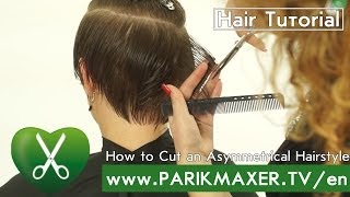 How to cut an Asymmetrical Hairstyle Inna Serbin parikmaxer tv english version [upl. by Laekim731]