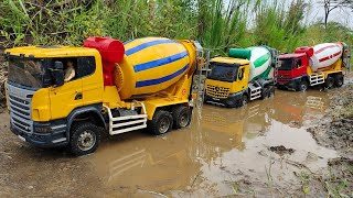 Mobil Truk Molen Cor Beton Mixer Oleng Truk Tronton Isuzu Giga Hino 500 Fuso 220Ps Ngecor Jalan [upl. by Ynaffik]