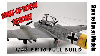 FULL BUILD  148 Revell BF 110  Shelf Of Doom Rescue Video  Plastic Scale Model German WWII [upl. by Nyliak]