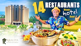 14 Restaurants Inside  AMAZING FOOD EXPERIENCE at Araliya Beach Resort amp Spa [upl. by Enilhtak]