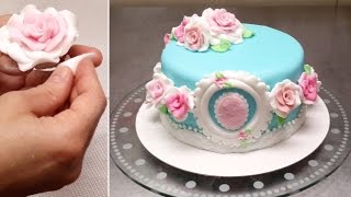 How to make Fondant Roses by Cakes StepbyStep [upl. by Zetneuq]