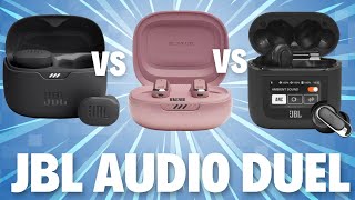 JBL Earbuds Unboxed Tune Buds vs Tour Pro 2 vs Live Flex  InDepth Comparison [upl. by Euginomod702]