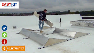 DIY Plaats zelf je zonnepanelen pv op een plat dak zuid opstelling [upl. by Abijah]