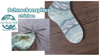 Schneckenspitze Tutorial  Socken stricken lernen [upl. by Elleda876]