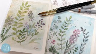 Mothers Day Cards in Minutes  pretty florals you can do quickly in watercolor and pen [upl. by Miguel674]