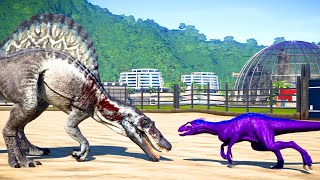 Monster indominus rex Escape Dinosaurs fighting Jurassic world evolution Spinosaurus vs indoraptor [upl. by Sharleen]