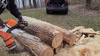 Stihl ms 400 cutting firewood [upl. by Barbour]