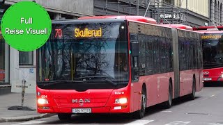 Oslo Ruter 70 Full Route Journey Visual Skullerud to Nationaltheatret  Nobina DP76164 5059 [upl. by Aenad300]