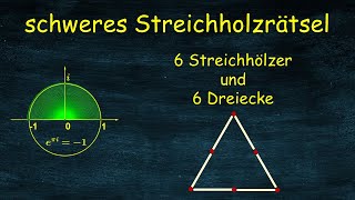 6 Dreiecke aus 6 Streichhölzern  schweres Streichholzrätsel [upl. by Guyon]