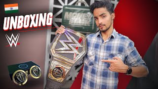 UNBOXING WWE Championship Belt amp Roman Reigns Side Plates  Whats in the Bank Ep03  India [upl. by Aihsyak503]