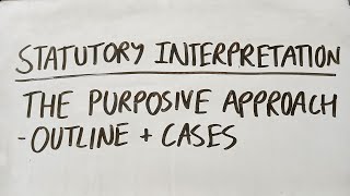 ALevel LAW OCR PAPER 2  SOL PURPOSIVE APPROACH OF STATUTORY INTERPRETATION [upl. by Torbert]