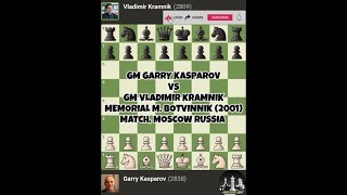 Garry Kasparov vs Vladimir Kramnik  Memorial M Botvinnik match active 2001 Moscow Russia [upl. by Roice895]