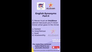 CSC Reviewer 2023  English Synonyms Part II [upl. by Annwahsal315]