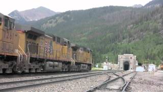 Amtrak and UP at the East Portal of the Moffat Tunnel [upl. by Annovy709]