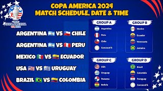 COPA AMERICA 2024 Match Schedule Date and Time [upl. by Htnnek]