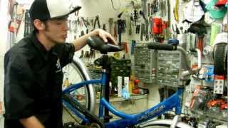 How to Fix bent broke Straighten forks on a bike bicycle Live 4 Bikes repair tips in Bellflower Ca [upl. by Nemlaz]