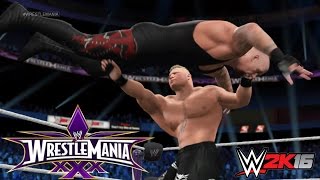 Brock Lesnar conquers Undertakers Streak at Wrestlemania 30 WWE 2K1615 Recreation PS4 [upl. by Kaylee]