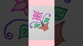 Flower pot Kolam 55 straight dots easykolamshortsfeed shortsviral shorts [upl. by Trillby617]