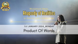 PRODUCT OF WORDS  1 JAN 2024 RHAPSODY OF REALITIES BY PASTOR CHRIS OYAKHILOME [upl. by Kutzenco453]