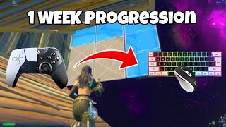 My 1 Week Fortnite Keyboard amp Mouse Progression Controllor to KBM insane [upl. by Ardek]